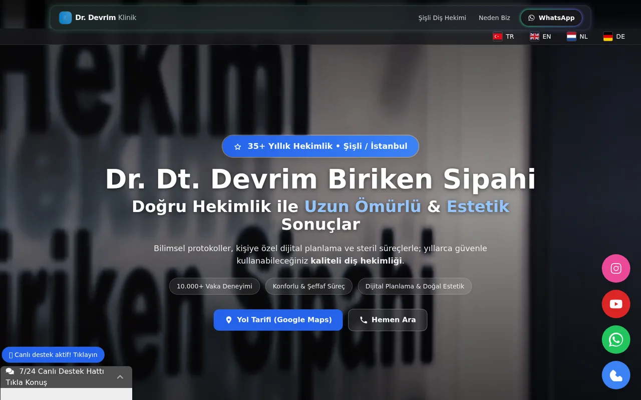 devrimbirikensipahi.com.tr: Şişli diş hekimi için yerel SEO sitesi